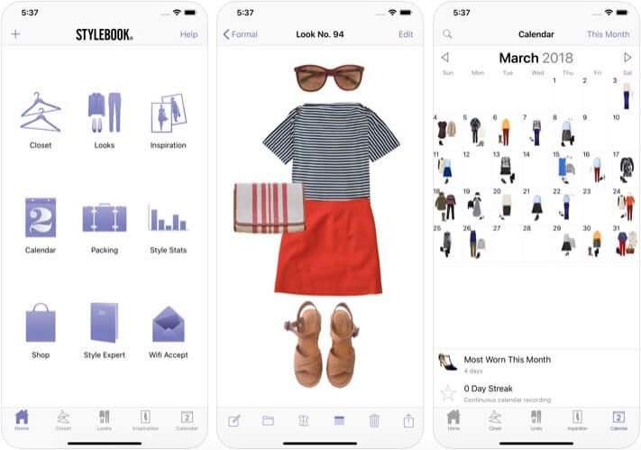 Stylebook iPhone und iPad Closet App Screenshot