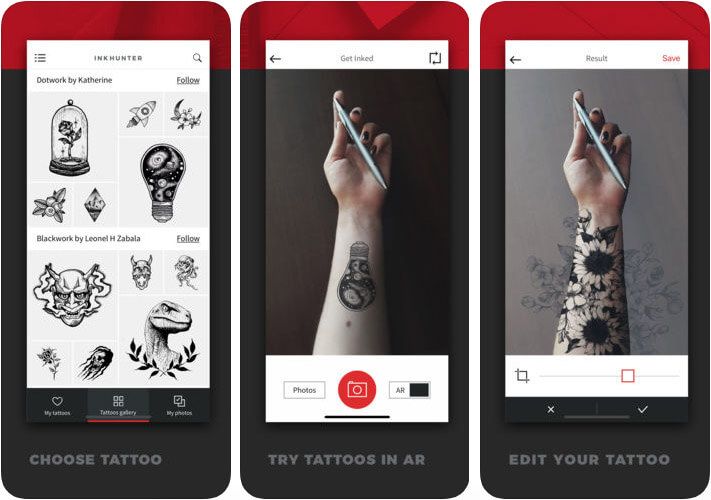 Screenshot aplikace INKHUNTER Tattoo Design pro iPhone a iPad
