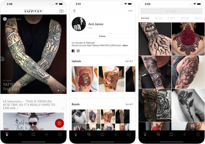 Screenshot aplikace Tattoodo Design pro iPhone a iPad