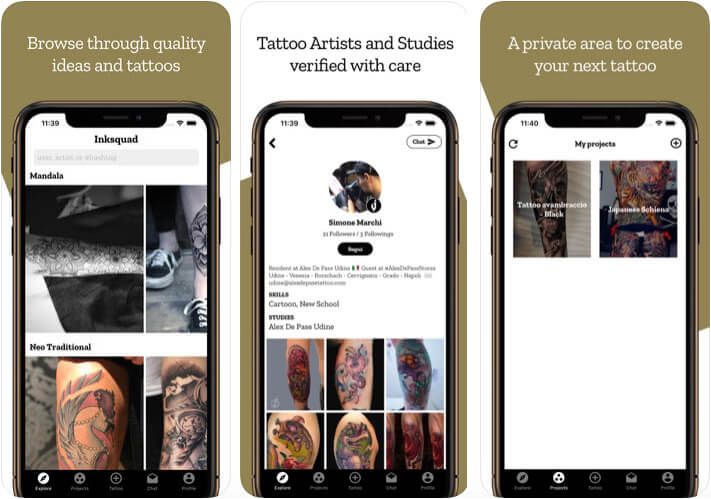 Screenshot aplikace Inksquad Tattoo Design pro iPhone a iPad