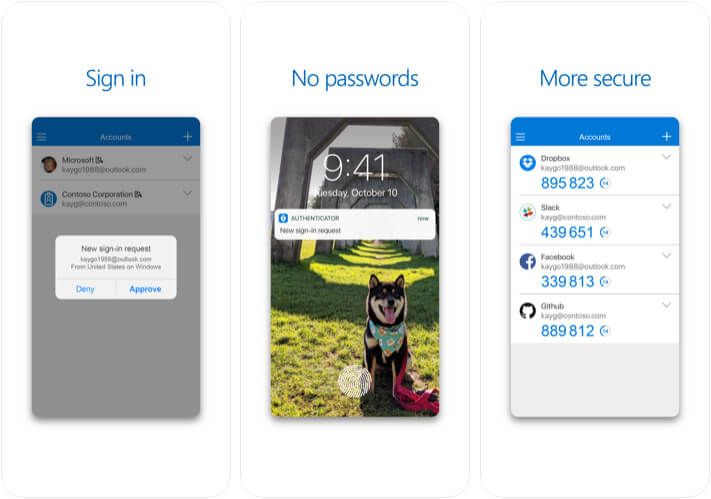 Microsoft Authenticator iPhone-app for tofaktorautentisering