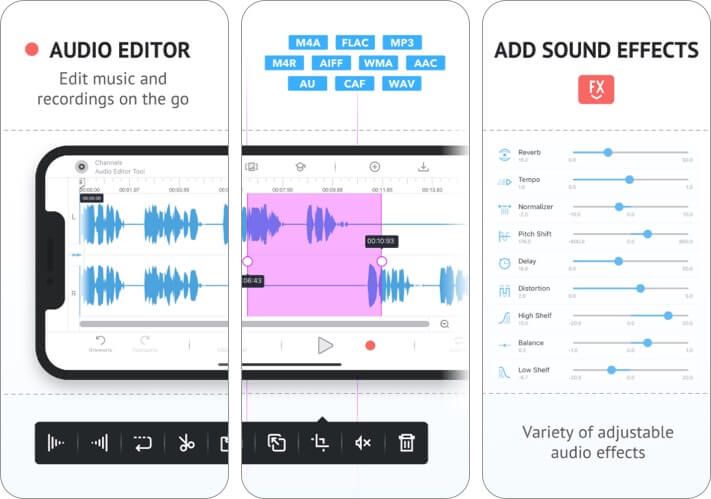 Audio Editor Tool iPhone og iPad App Skjermbilde