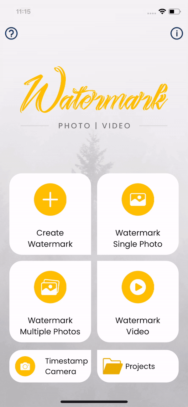 Aplicació Watermark Photo per a iPhone