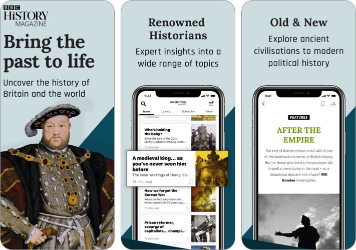 Aplicació per a iPhone i iPad de la BBC History Magazine