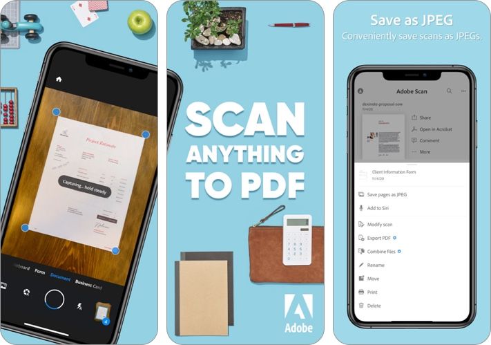 Adobe Scan- Skjermbilde for mobil PDF-skanner for iPhone og iPad