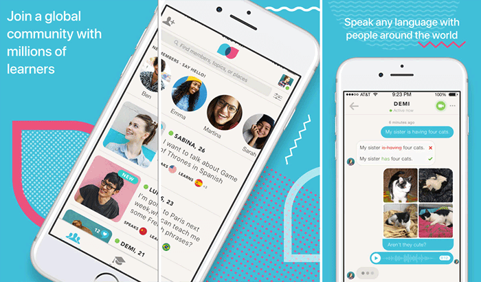 Tandem främmande språk iPhone App skärmdump