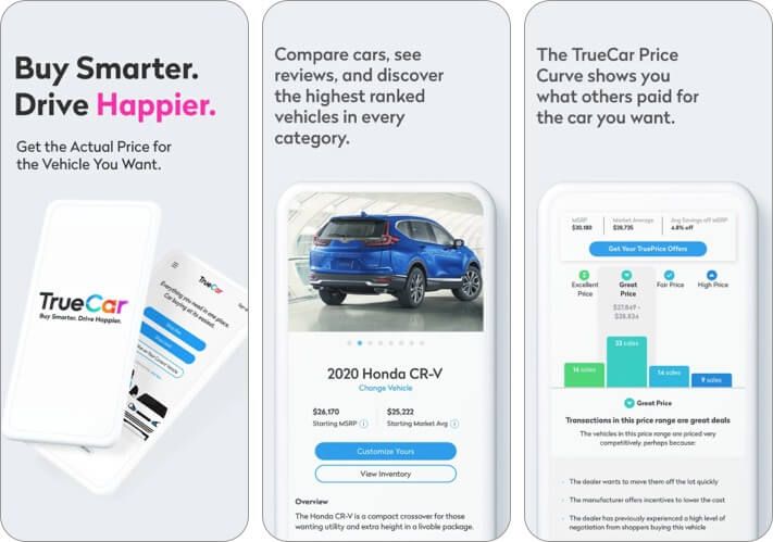 Skjermbilde av TrueCar iPhone og iPad Car Buying App