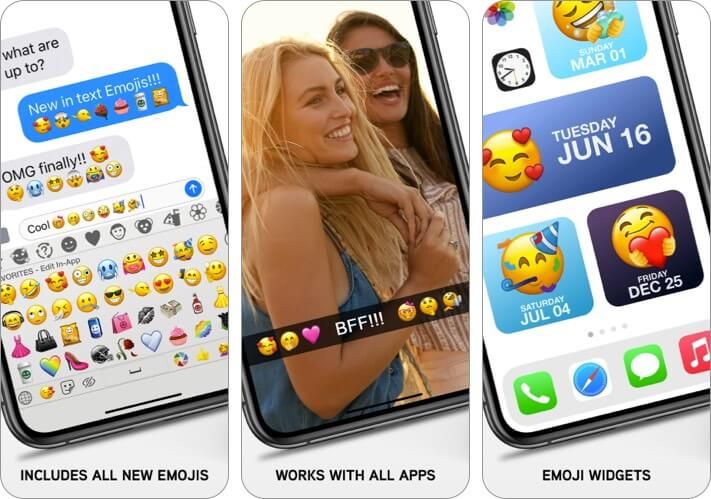 „Emoji iPhone“ ir „iPad App“ ekrano kopija