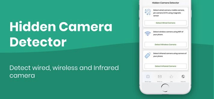 隠しスパイカメラ検出器iOSアプリのスクリーンショット
