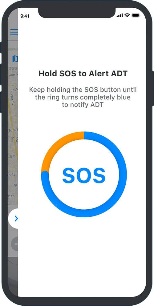 ADT GoiPhoneおよびAndroidアプリのSOSアラート機能