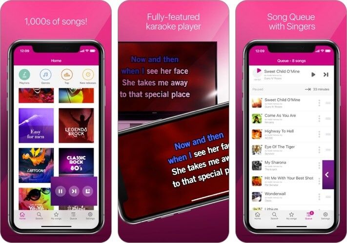 karafun iPhone og iPad karaoke app skjermbilde