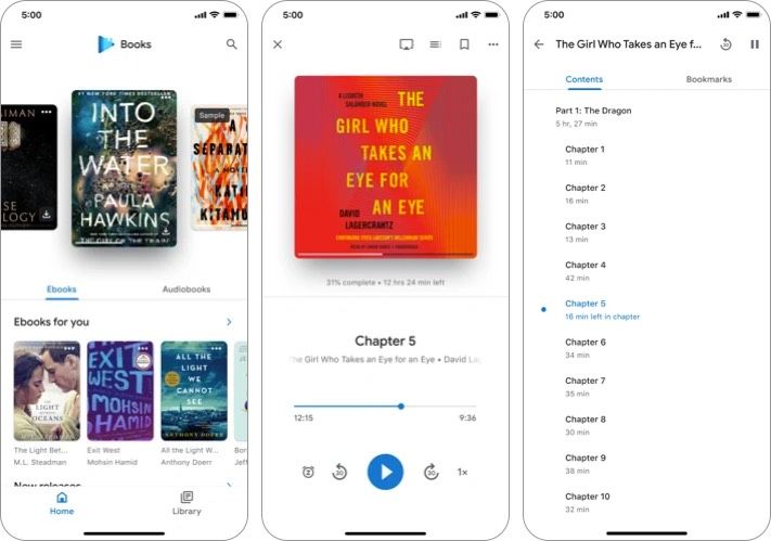 „Google Play“ knygų „iPhone iPad“ ekrano kopija