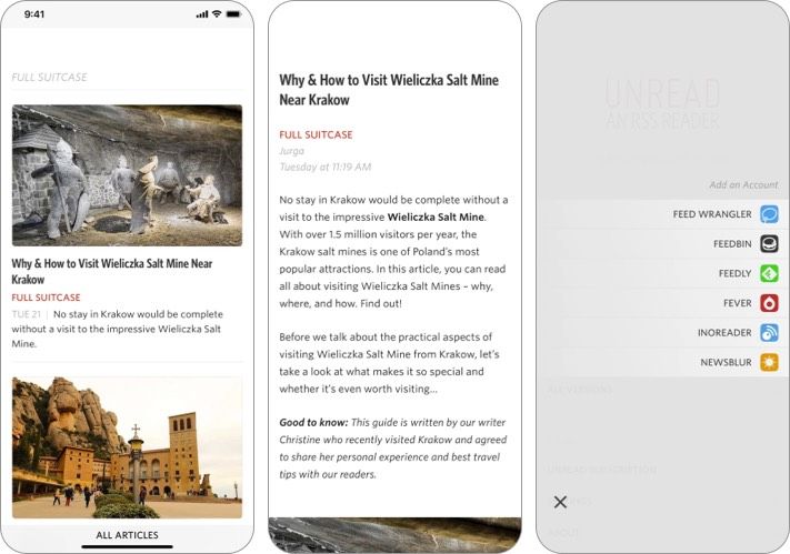 Ulest RSS Reader-app for iPhone og iPad