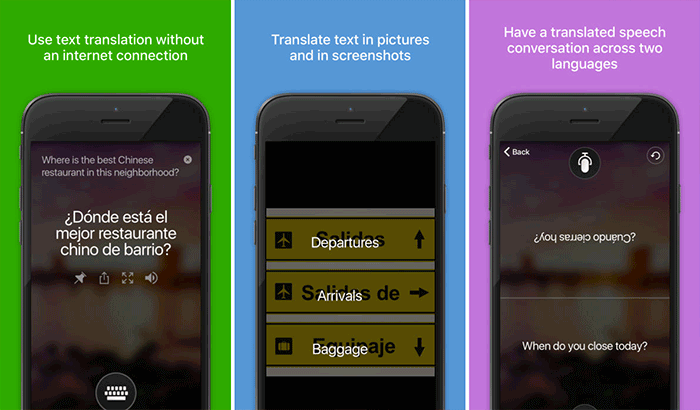 „Microsoft Translator“ „iPhone App“ ekrano kopija