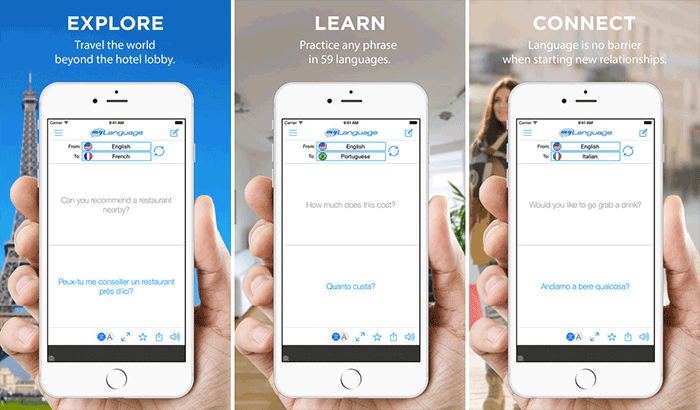 „myLanguage Translation“ „iPhone App“ ekrano kopija