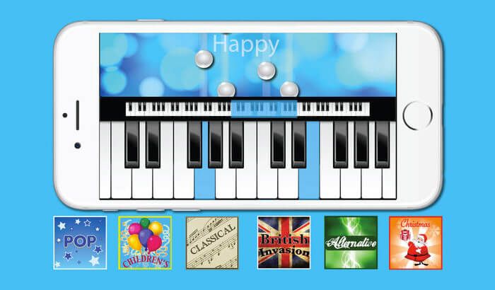 Piano with Songs iPhone og iPad App Skjermbilde