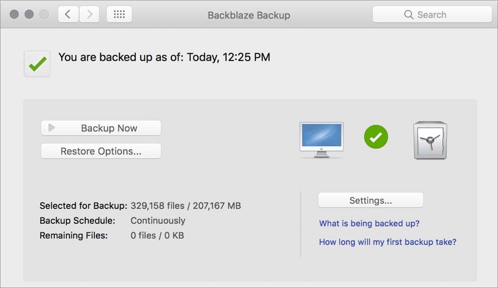 BackblazeMacバックアップソフトウェア