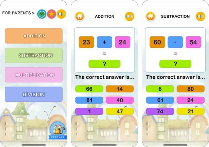 captura de tela do aplicativo de iphone e ipad para alunos de jogos de matemática para crianças