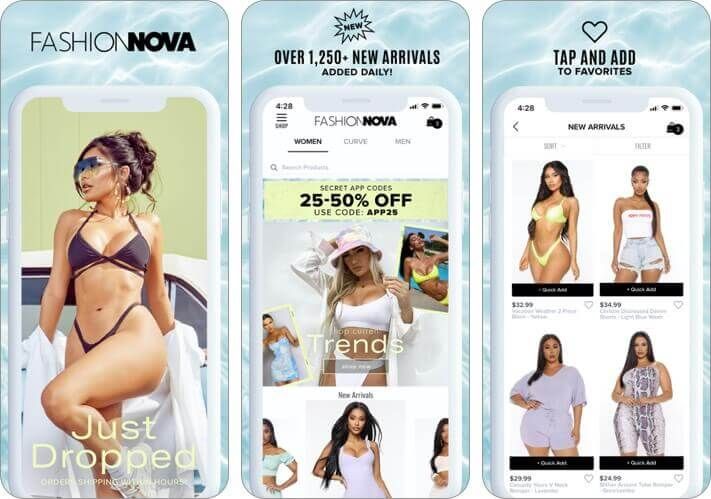 Fashion Nova iPhone und iPad App Screenshot
