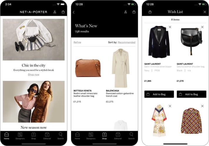 net-a-porter: Designerkleidung iPhone und iPad Fashion App Screenshot