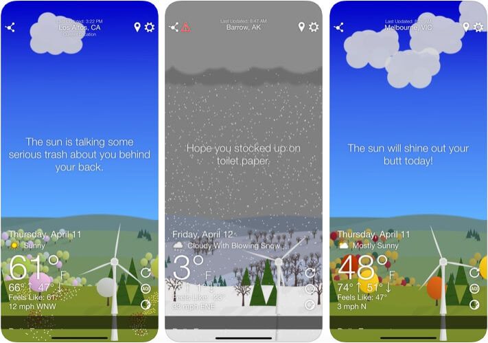 ‎Was die Vorhersage Lustiges Wetter iPhone und iPad App Screenshot