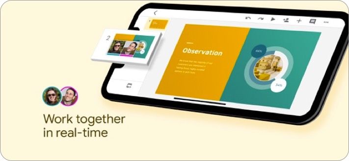 google lysbilder skjermbilde for iPhone og iPad-presentasjon