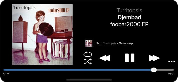 foobar2000 musikkspillerapp for skjermbilde for iPhone og iPad