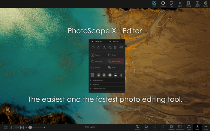 PhotoScape X Photo Editing App for Mac Skjermbilde