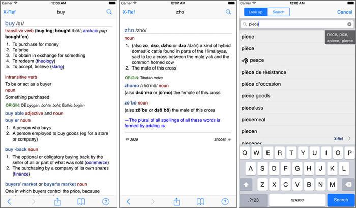 Chambers Dictionary iPad Screenshot aplikácie
