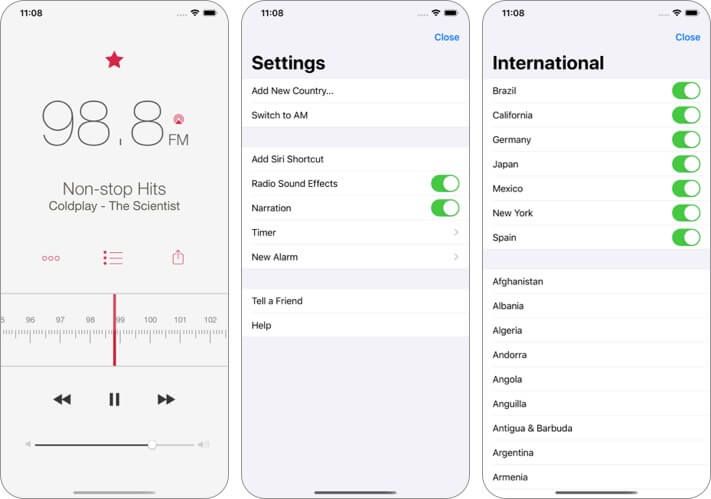 screenshot aplikácie pre iPhone a iPad z aplikácie radioapp