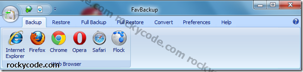 Còpia de seguretat, restauració de dades de Firefox, Chrome, Opera i Internet Explorer amb FavBackup