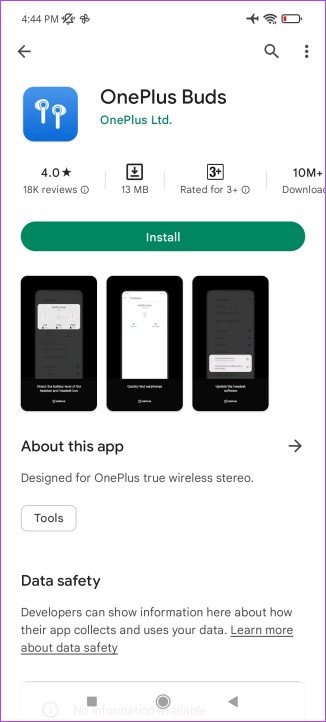   Aplikacija OnePlus Buds