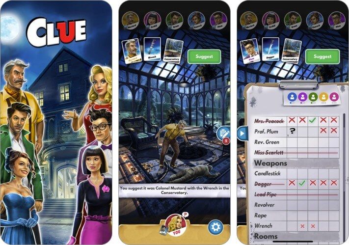 Clue The Classic Mystery Game iPhone ve iPad Dedektif Uygulaması Ekran Görüntüsü