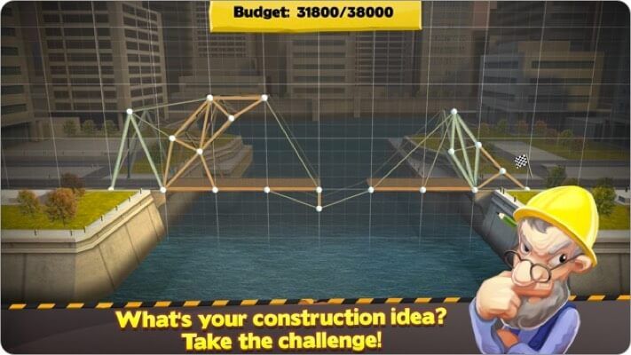 Brückenkonstruktor iPhone Simulator Spiel Screenshot