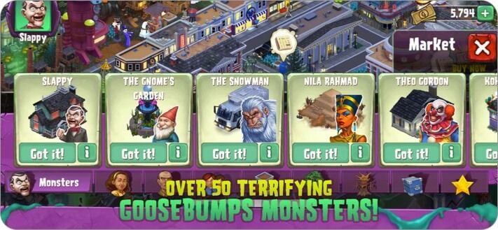 Goosebumps Horror Town iPhone og iPad Halloween-skjermbilde