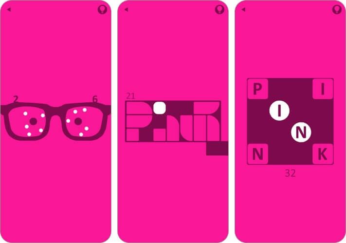 ružový screenshot hry pre iphone a ipad