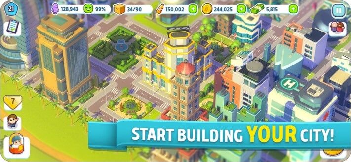 captura de pantalla del joc de construcció de ciutat de mania iphone i ipad