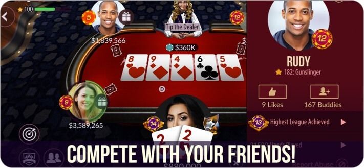 Zynga Poker iPhone und iPad Kartenspiel Screenshot