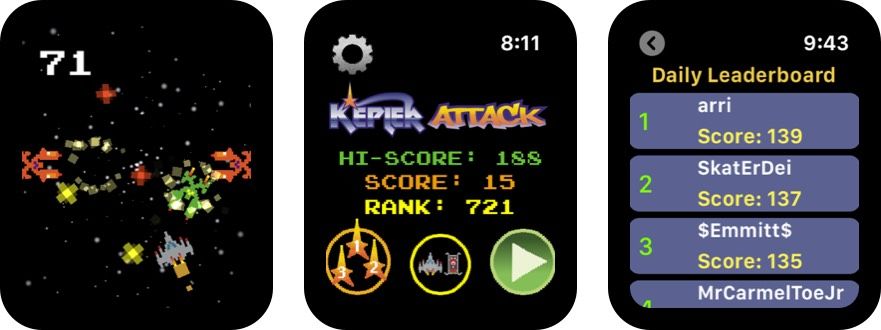 kepler útok jablko hodinky hra screenshot