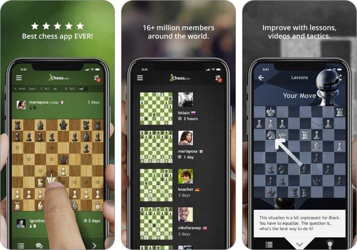 schack spela och lära skärmdump iphone och ipad
