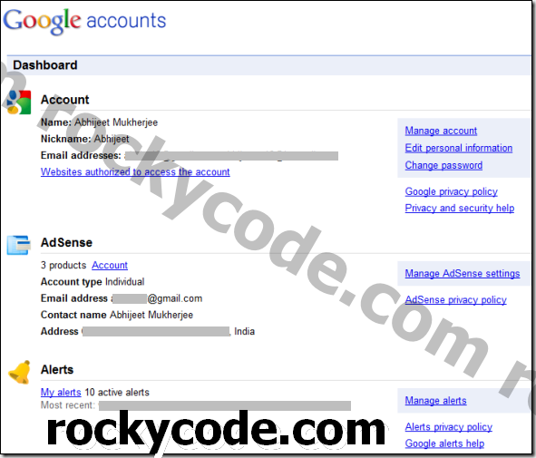 Sjekk all din Google-konto relatert informasjon i Google Dashboard [Rask tips]
