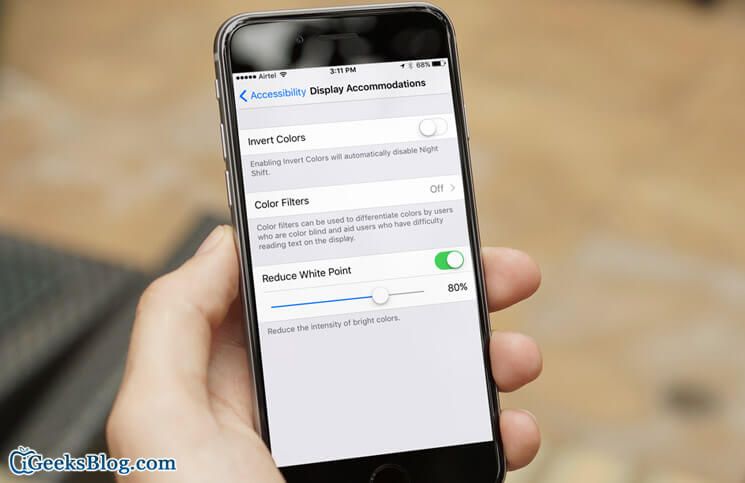 Com reduir el punt blanc a iOS 10 a iPhone i iPad