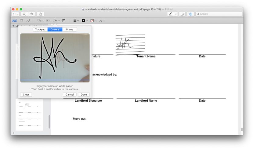 Mac læser og viser et spejlbillede af signaturen