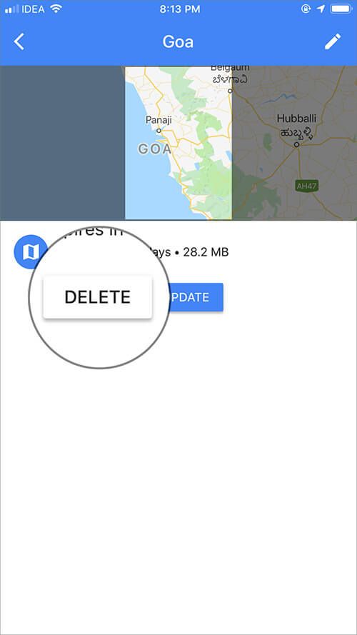Odstráňte offline mapy v Mapách Google na zariadeniach iPhone alebo Android