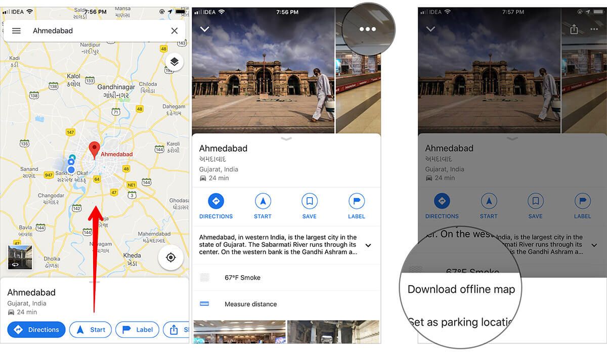 Last ned kart uten nett i Google Maps-appen
