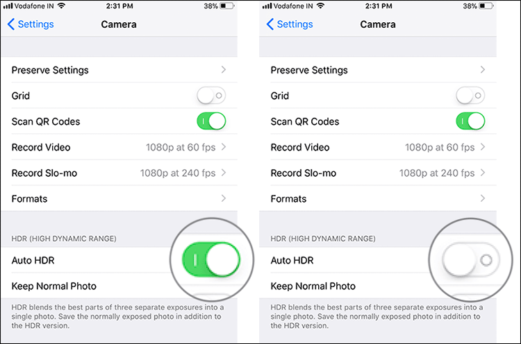 HDR-modus mangler på iPhone Camera Fix