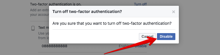 Isključite dvofaktorsku provjeru autentičnosti za Facebook na Macu ili Windows računalu