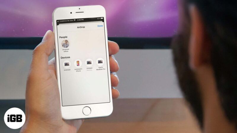 Vyberte zariadenie a klepnutím na Hotovo zdieľajte súbory pomocou AirDrop na iPhone