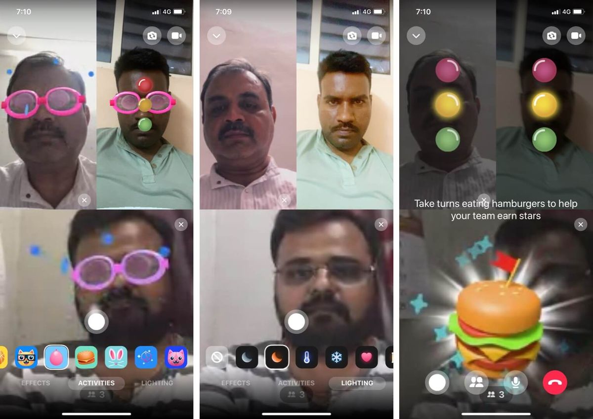 Bruk forskjellige effekter under videosamtaler i Facebook Messenger Room på iPhone
