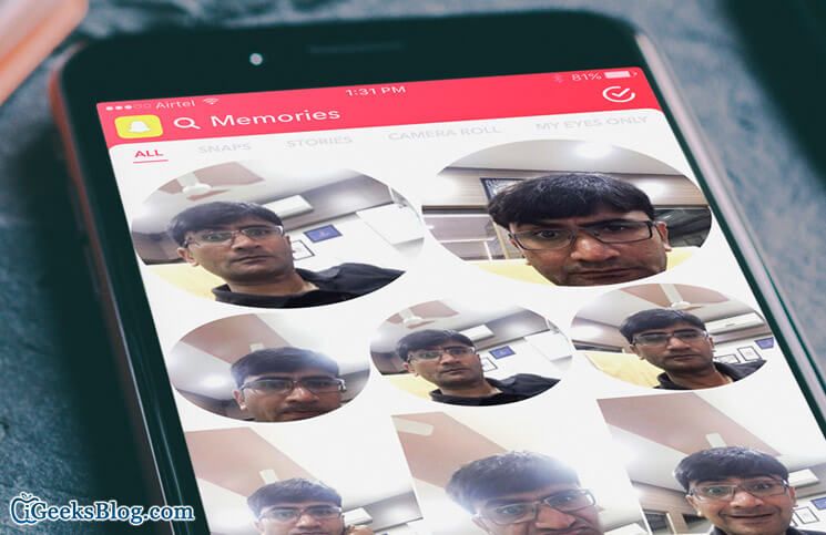 Hvordan bruke minner i Snapchat på iPhone og iPad